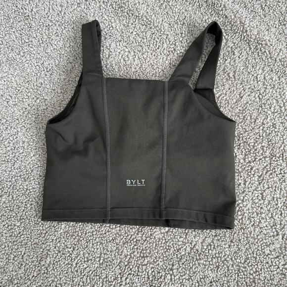 BYLT Premium Basics Essential Sports Dark Olive Bra - Size XS - Picture 2 of 6